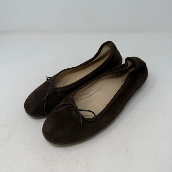 Andy Julien Ballet Flats Women’s Size 38.5 Brown Suede Round Toe Slip On Shoes - Picture 1 of 13